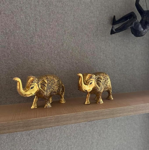 Brass Elephant Idol Pair
